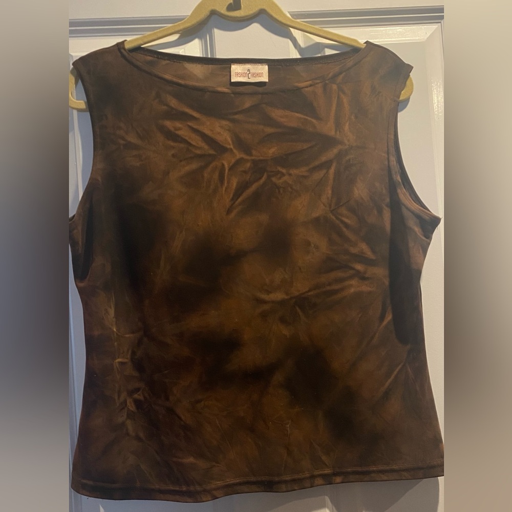 Fashion  2 Fashion Deep Brown Women’s Cropped Tank Top Sz M
